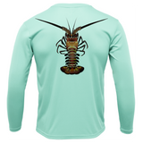 Key West, FL Realistic Lobster Men's Long Sleeve UPF 50+ Dry-Fit Shirt