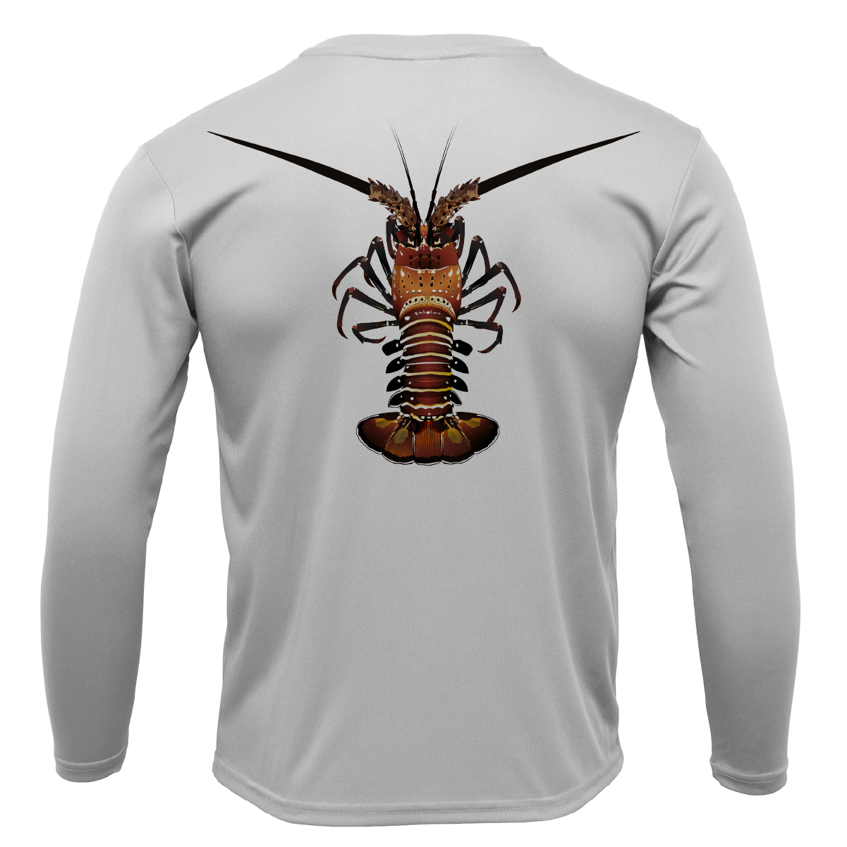 Key West, FL Realistic Lobster Men's Long Sleeve UPF 50+ Dry-Fit Shirt
