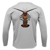 Key West, FL Realistic Lobster Men's Long Sleeve UPF 50+ Dry-Fit Shirt