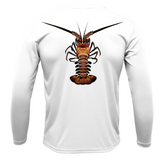 Key West, FL Realistic Lobster Men's Long Sleeve UPF 50+ Dry-Fit Shirt