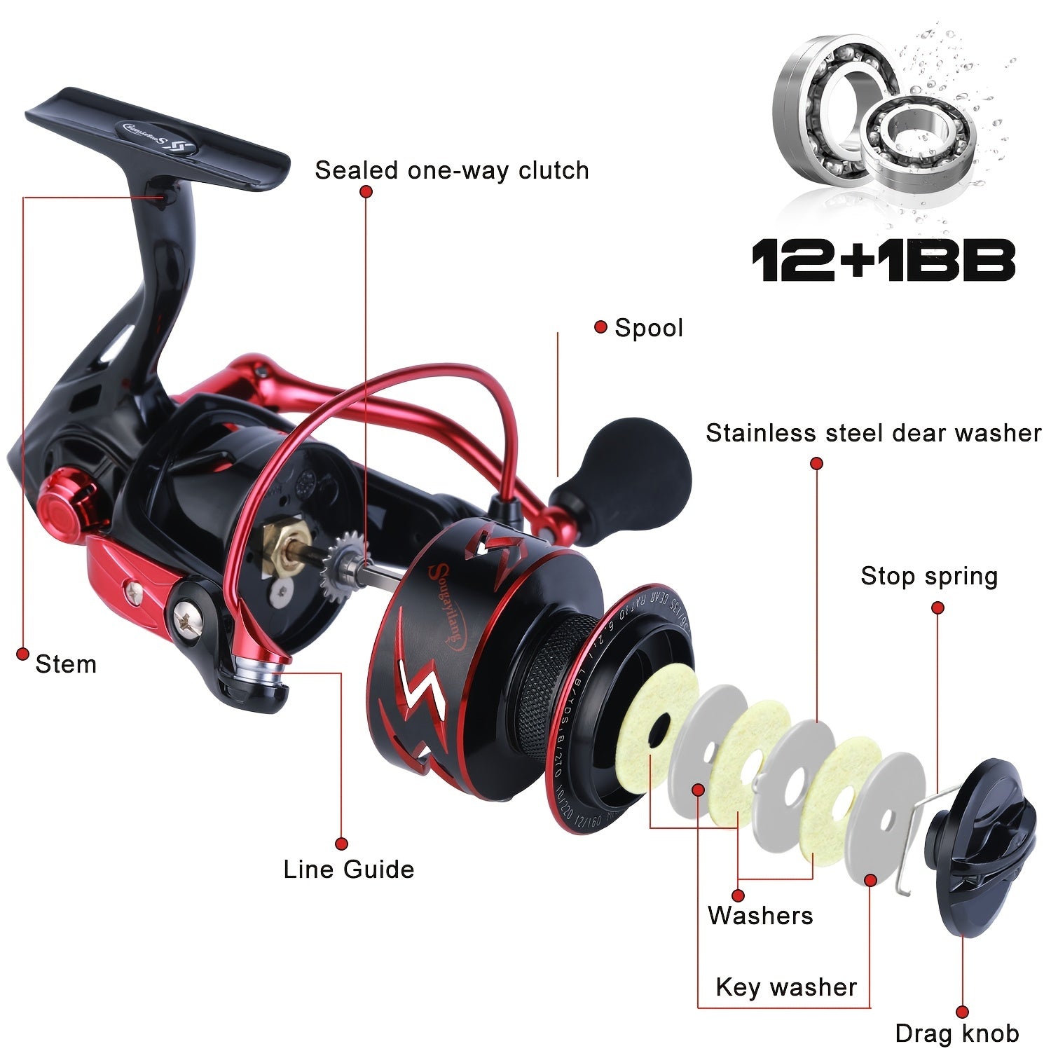 Red Fury Lightning Spinning Reel Bobber Bargain