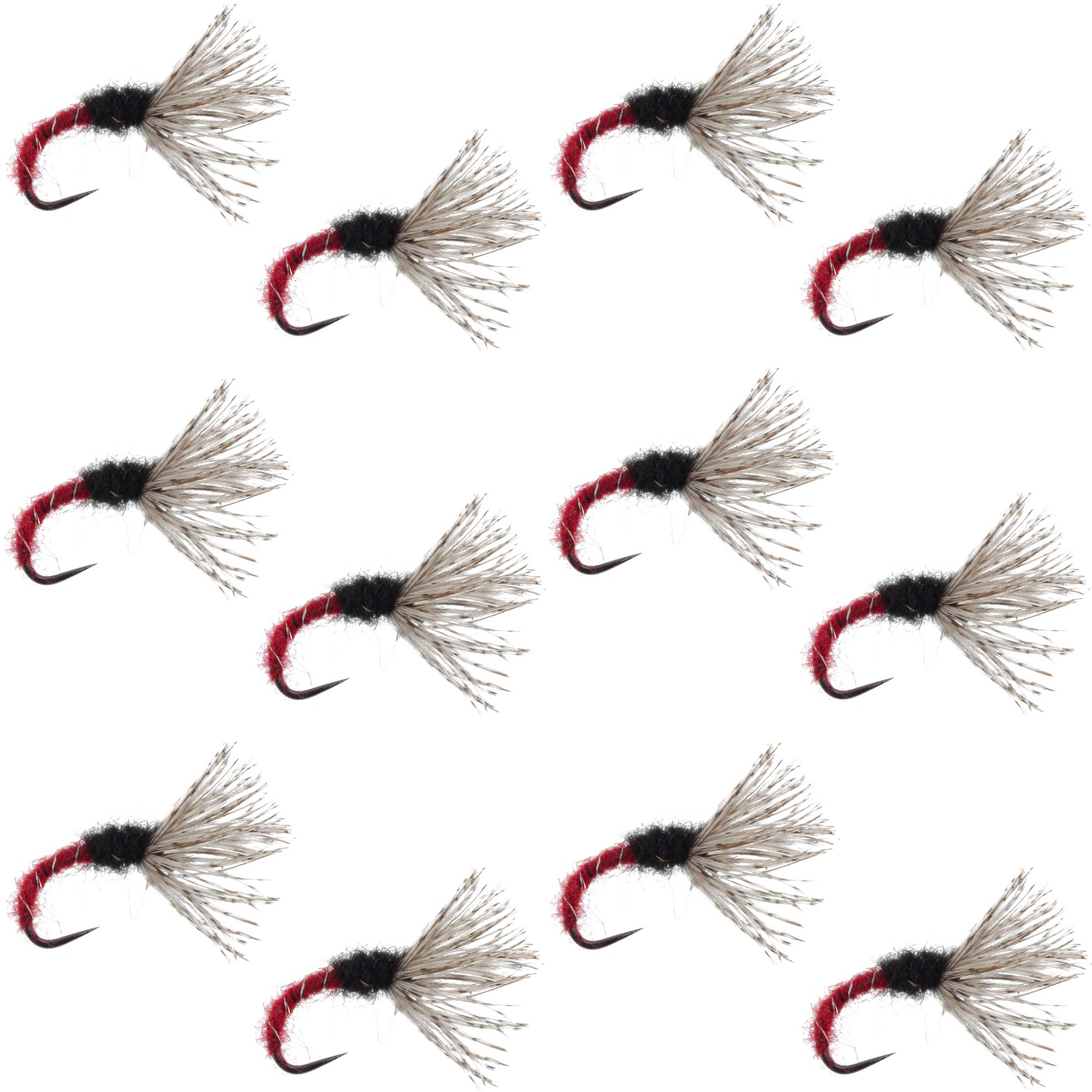 Sakasa Kebari Zèbre Rouge - 12 Mouches Tenkara - Taille 12