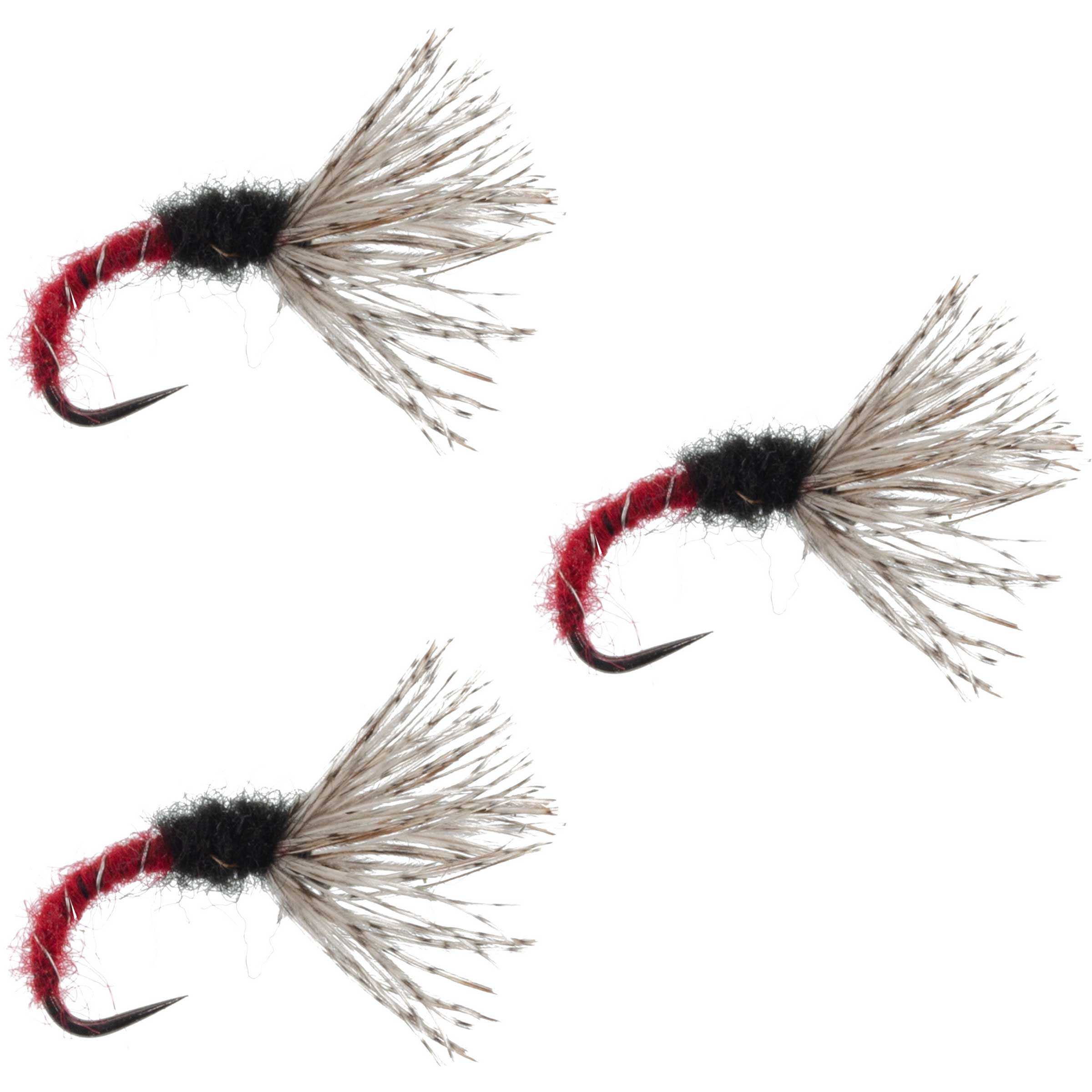 Paquete de 3 Sakasa Kebari Cebra Roja - Moscas Tenkara - Talla 14