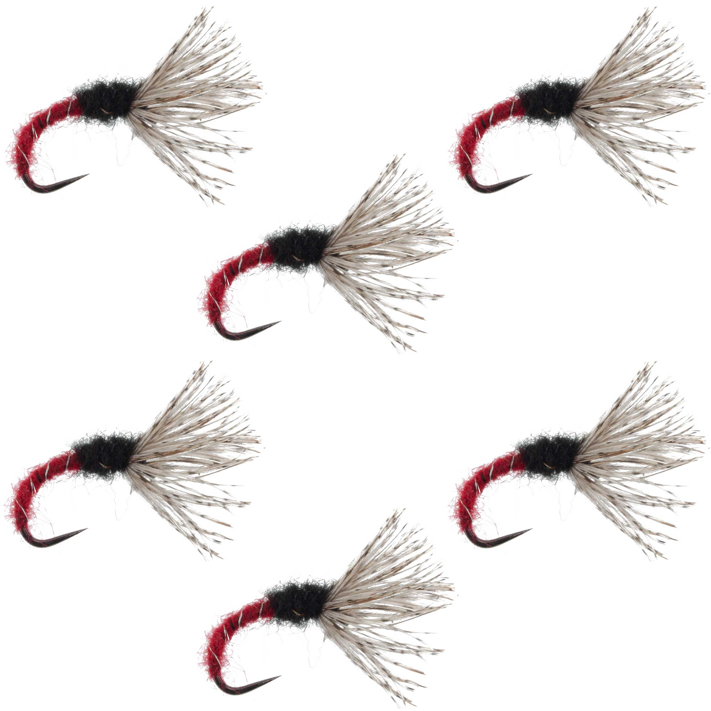 Sakasa Kebari Zèbre Rouge - 6 Mouches Tenkara - Taille 12