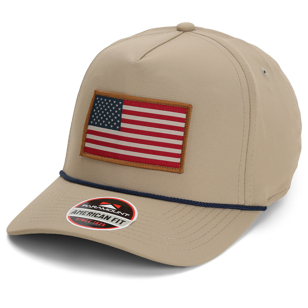 Gorra Trucker Ridgeline con Bandera Americana y Cuerda