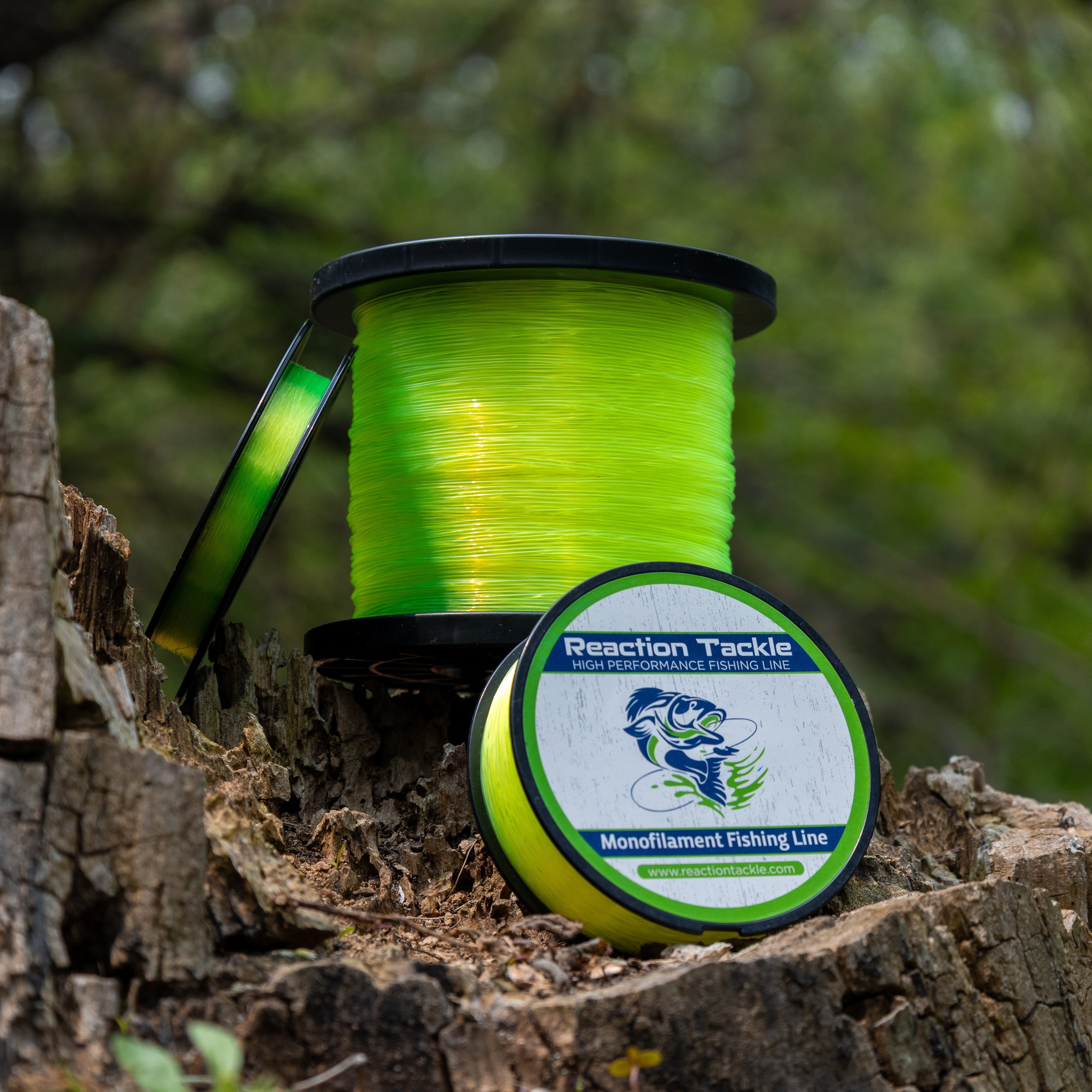Línea de pesca de monofilamento de nailon Reaction Tackle - Carretes jumbo de 1 libra