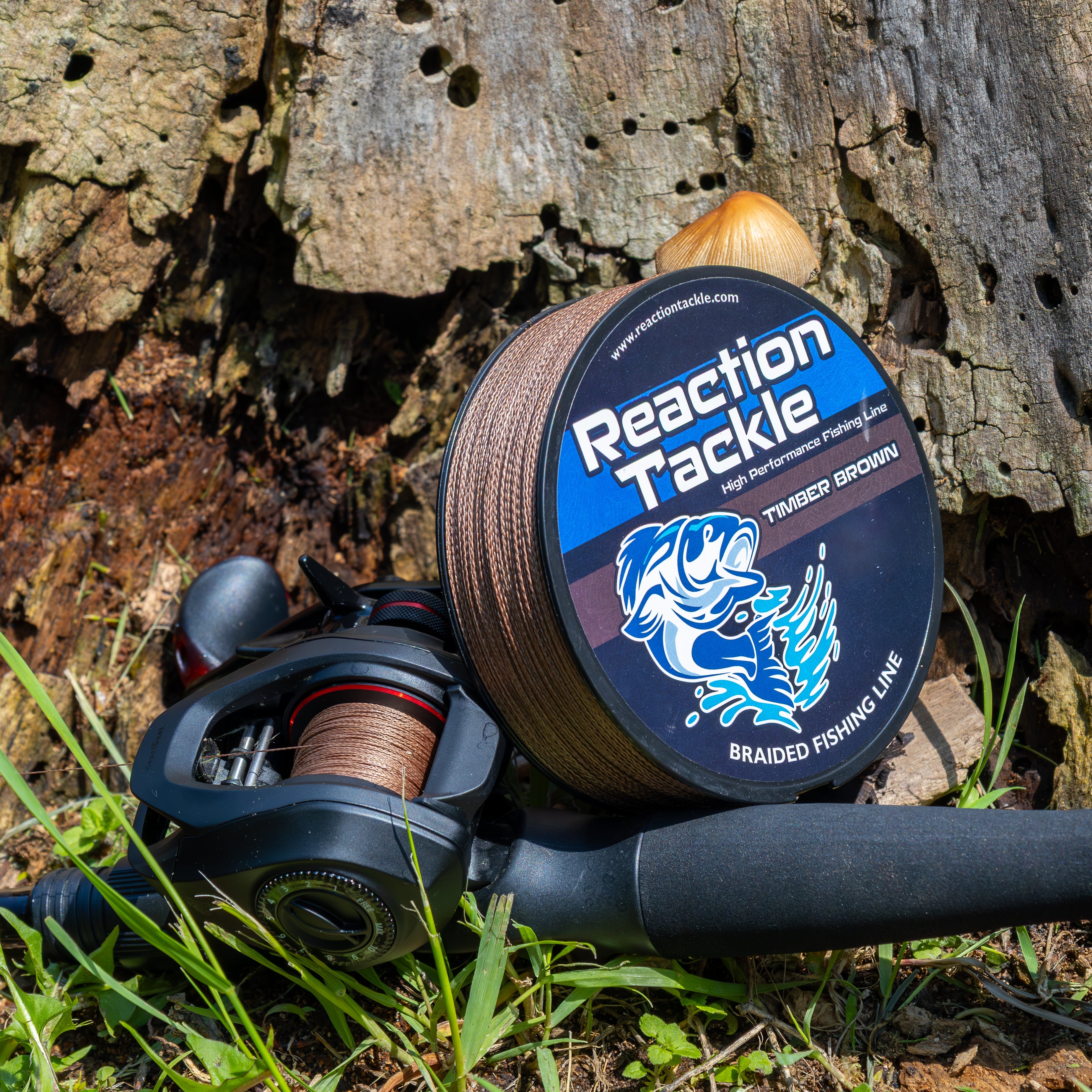Línea de pesca trenzada Reaction Tackle - Marrón madera - NUEVA