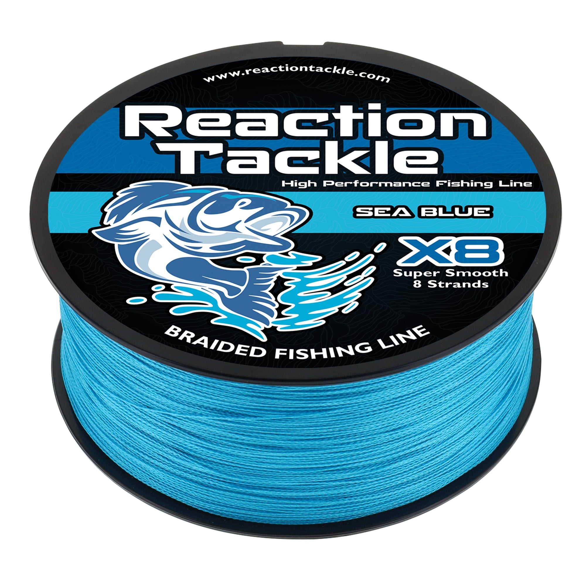 Línea de pesca trenzada Reaction Tackle X8 - Azul marino, 8 hebras
