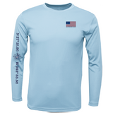 Siesta Key American Flag On Chest Long Sleeve UPF 50+ Dry-Fit Shirt