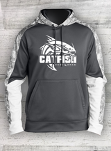 HD Fish - Modern Retro - Sport-Wick® Mineral Freeze Fleece Colorblock Hooded Pullover - Catfish Walleye Crappie and Bass