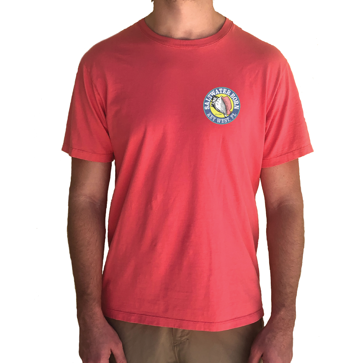 Key West, Florida Circle Logo Saltwater Born Tee