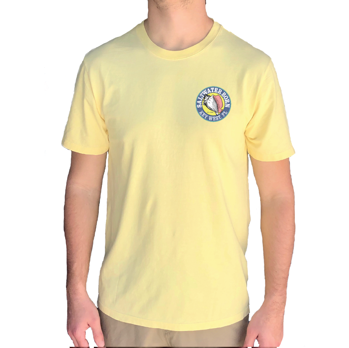 Key West, Florida Circle Logo Saltwater Born Tee
