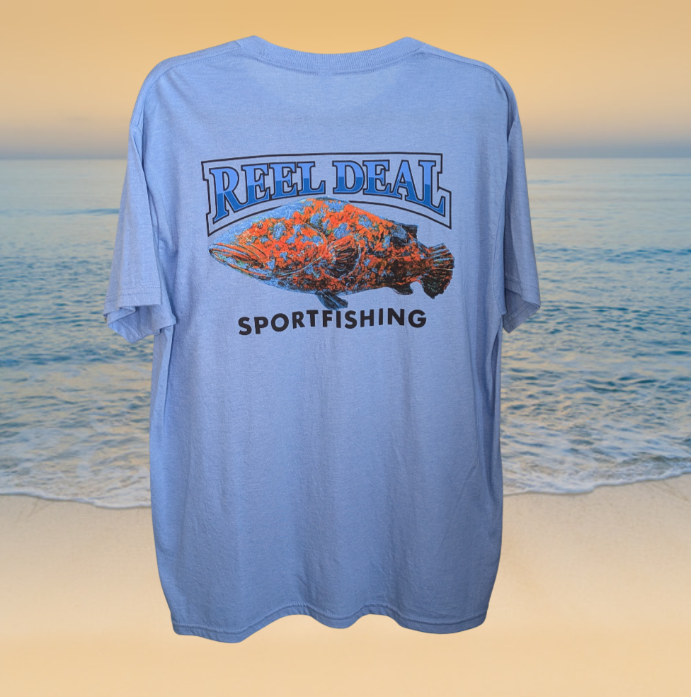 Reel Deal Grouper Tee (Blue)