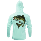 Michigan Freshwater Born Smallmouth Bass Men's Long Sleeve UPF 50+ Dry-Fit Hoodie