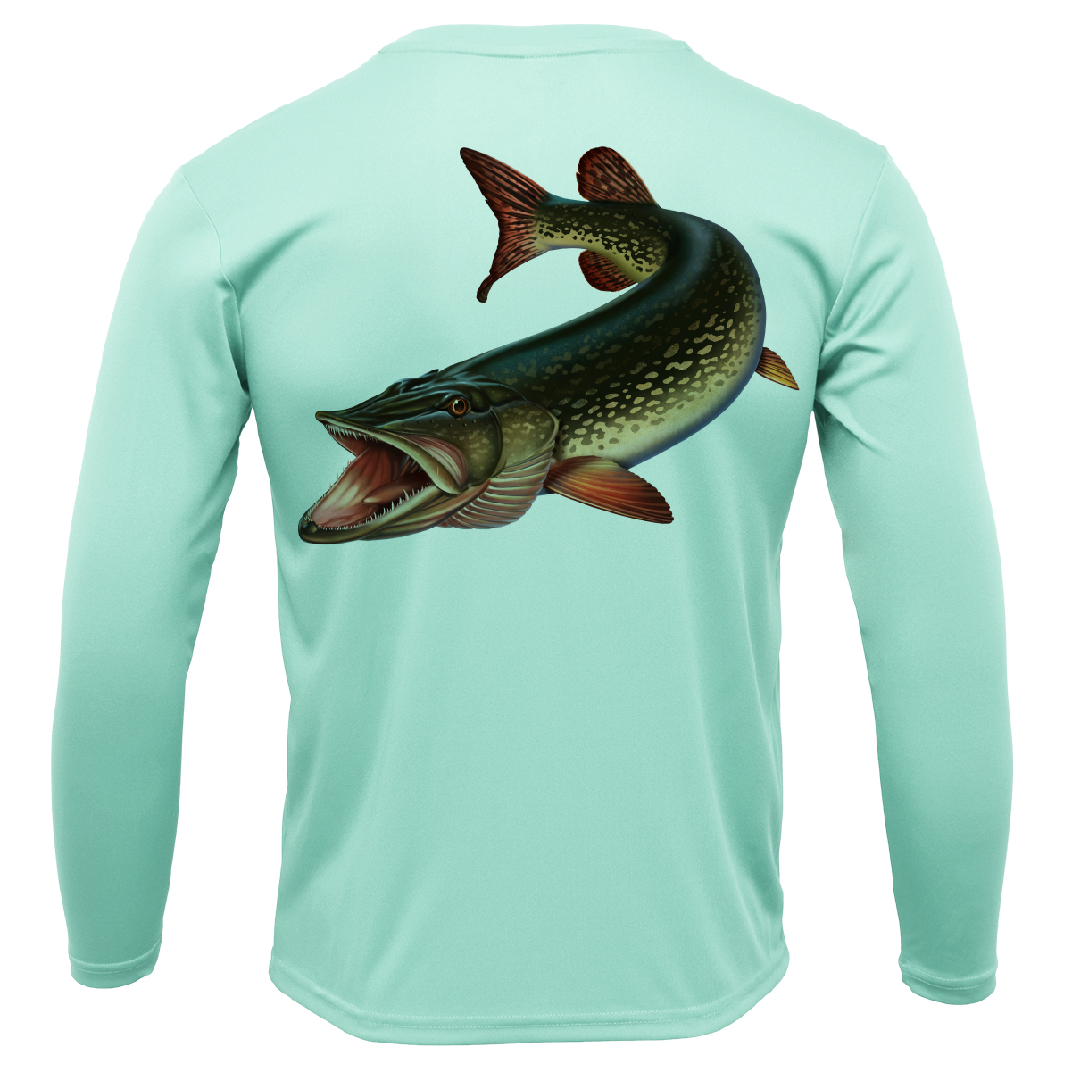 Michigan Freshwater Born Pike Men's Long Sleeve UPF 50+ Dry-Fit Shirt