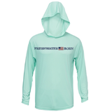 Michigan Freshwater Born Men's Linear Logo Long Sleeve UPF 50+ Dry-Fit Hoodie
