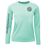 Key West, FL Saltwater Born Circle Logo Girl's Long Sleeve UPF 50+ Dry-Fit Shirt