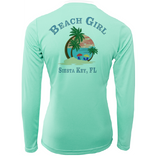 Siesta Key Beach Girl Women's Long Sleeve UPF 50+ Dry-Fit Shirt