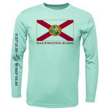 Siesta Key, FL Florida Flag Long Sleeve UPF 50+ Dry-Fit Shirt