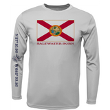 Siesta Key, FL Florida Flag Long Sleeve UPF 50+ Dry-Fit Shirt