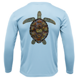 Siesta Key, FL Realistic Turtle Men's Long Sleeve UPF 50+ Dry-Fit Shirt