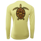 Siesta Key Realistic Turtle Women's Long Sleeve UPF 50+ Dry-Fit Shirt