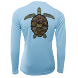 Siesta Key Realistic Turtle Women's Long Sleeve UPF 50+ Dry-Fit Shirt