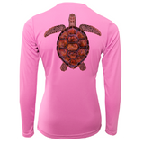Siesta Key Realistic Turtle Women's Long Sleeve UPF 50+ Dry-Fit Shirt