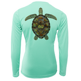 Siesta Key Realistic Turtle Women's Long Sleeve UPF 50+ Dry-Fit Shirt