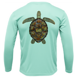 Siesta Key, FL Realistic Turtle Men's Long Sleeve UPF 50+ Dry-Fit Shirt