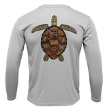 Siesta Key, FL Realistic Turtle Men's Long Sleeve UPF 50+ Dry-Fit Shirt