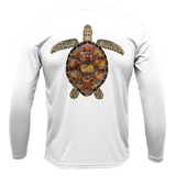 Siesta Key, FL Realistic Turtle Men's Long Sleeve UPF 50+ Dry-Fit Shirt