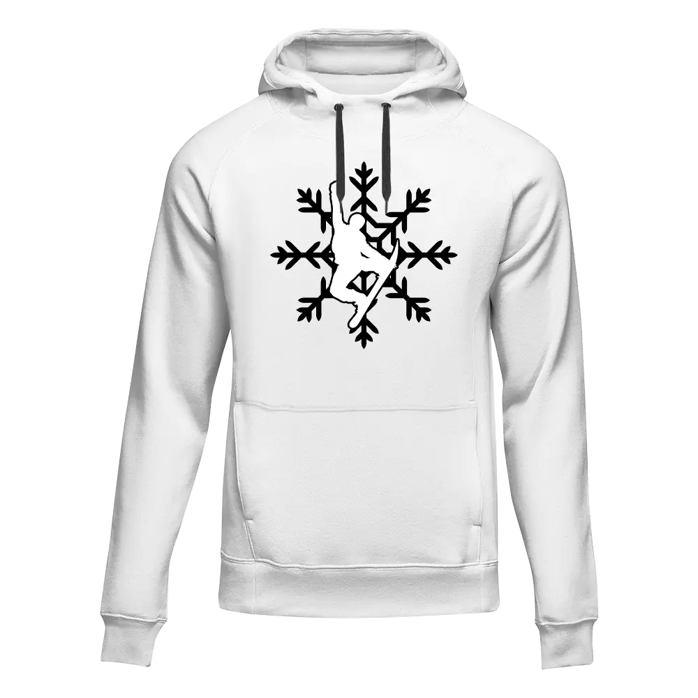 Snowboard Snowflake Adult Fleece Hooded Sweatshirt