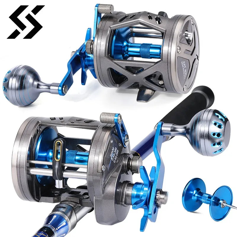 Sougayilang Trolling Fishing Reel 4.1:1 High Speed Ratio Saltwater Boat Reel Full Metal 6+1BB Max Drag 55LB Fishing Reel Pesca Bobber Bargain