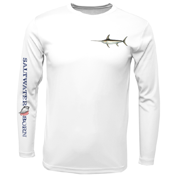 Swordfish on Chest Long Sleeve UPF 50+ Dry-Fit Shirt