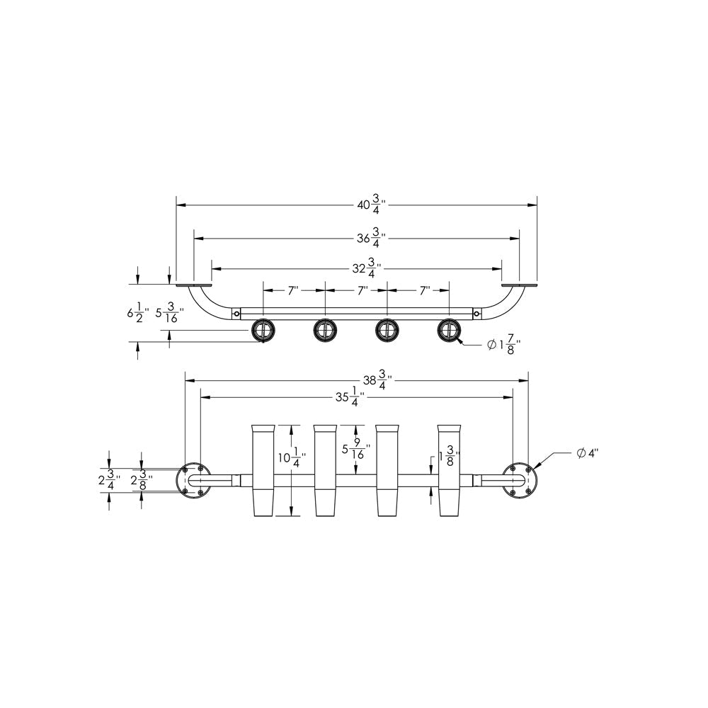 TACO 4-Rod Transom Mount Rod Rack Bobber Bargain