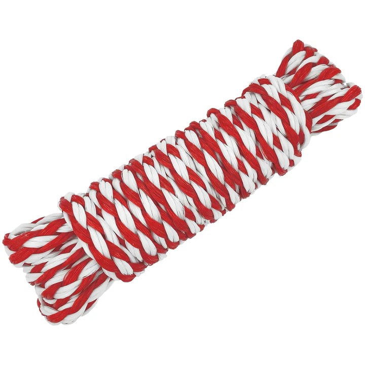 TH Marine Utility Rope 3/8in X10ft Hollow Braided Polypropylene (Pp) Red/White Bobber Bargain