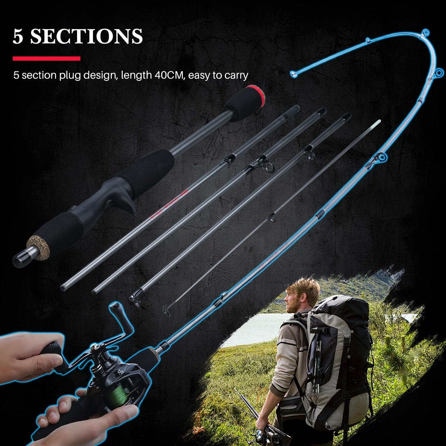 TravelFlex 5-Piece Fishing Rod Bobber Bargain