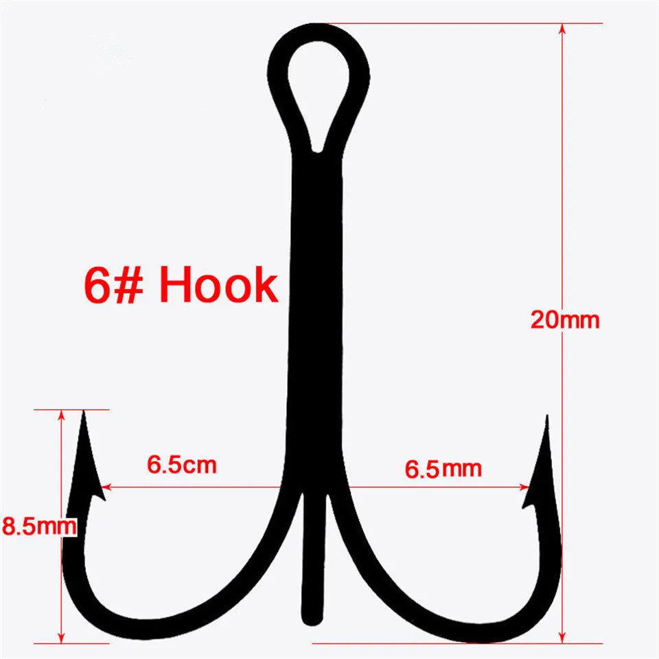 Treble Hooks (Black, Sharpened) Bobber Bargain