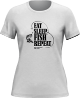 Eat Sleep Fish Repeat T-Shirt for Women