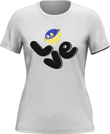 Love Fishing Blue Blowfish Globe T-Shirt for Women