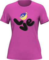 Love Fishing Blue Blowfish Globe T-Shirt for Women