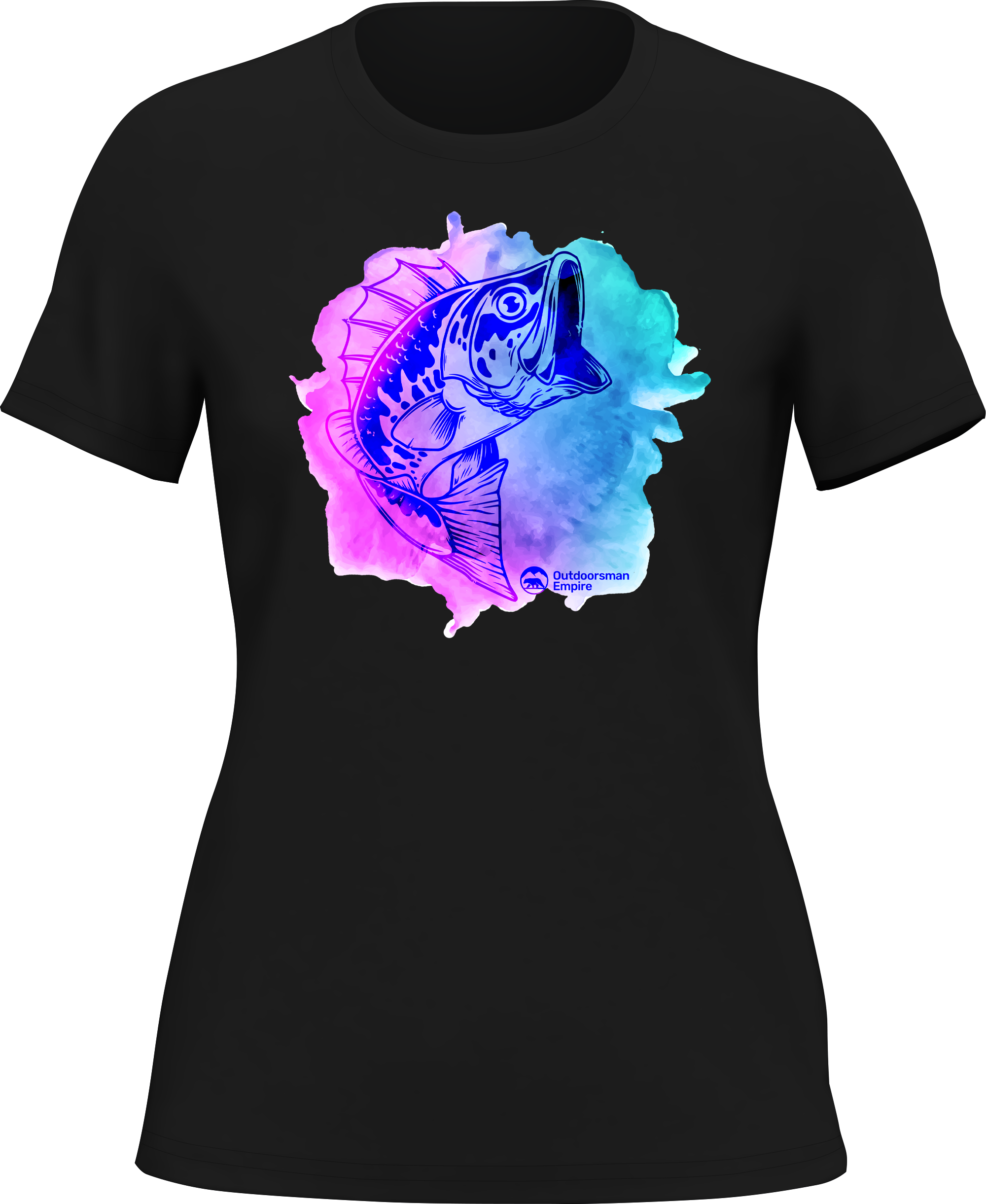 Watercolor Fishing T-Shirt for Women