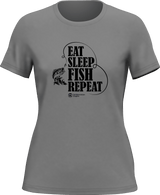 Eat Sleep Fish Repeat T-Shirt for Women