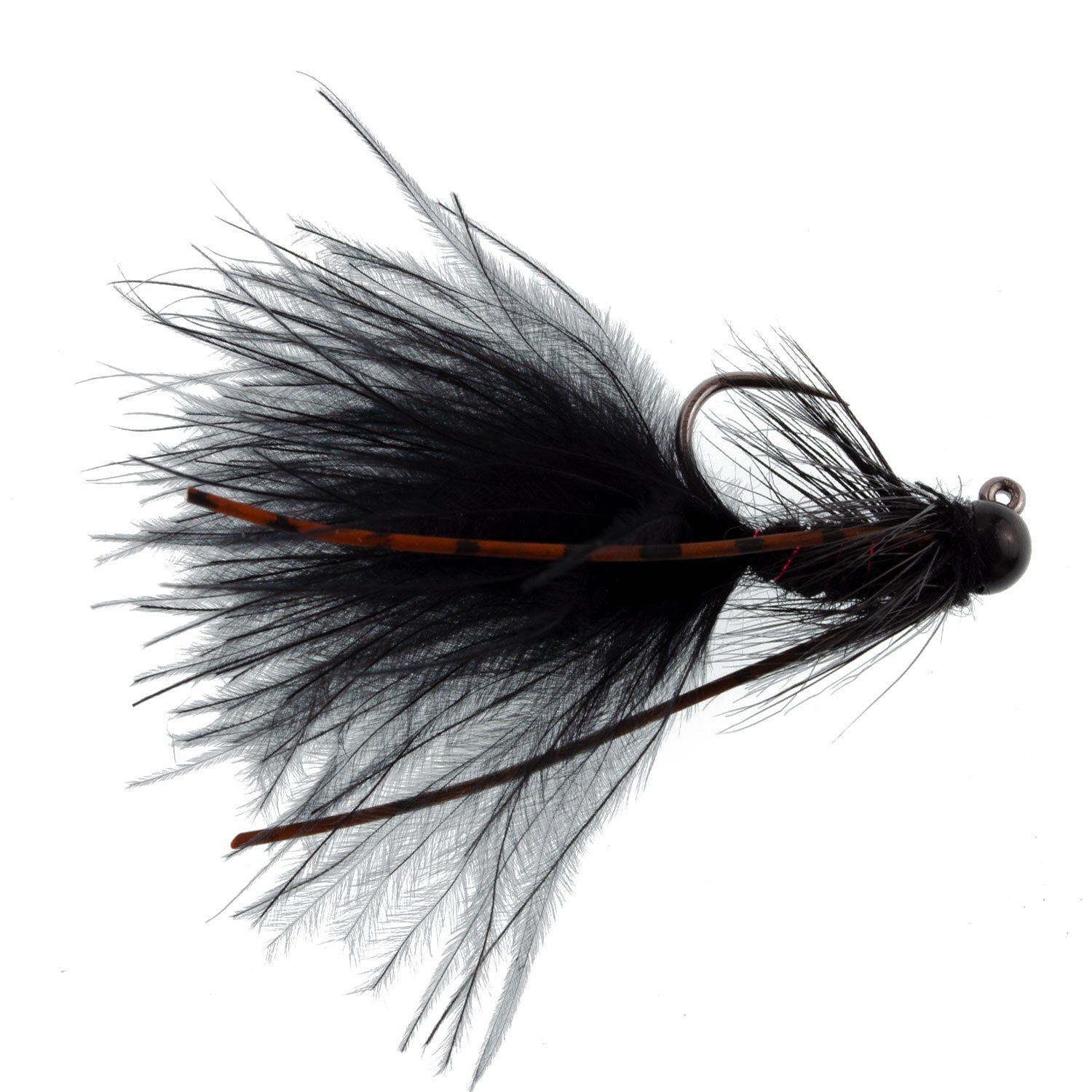 Mouche Euro Nymph Tungsten Bead Tactical Black Mini Bugger - 12 mouches Taille 8