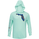 Orange and Blue Long Sleeve UPF 50+ Dry-Fit Hoodie