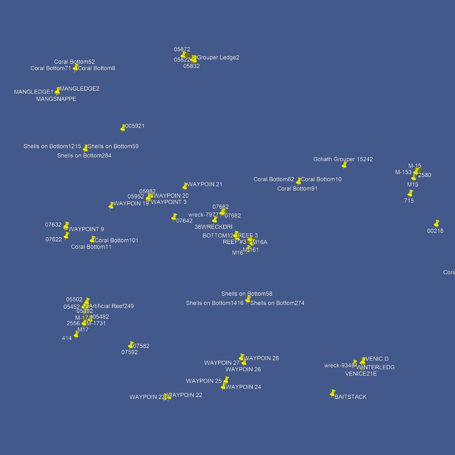 Venice Fishing Spots - Nearshore Numbers
