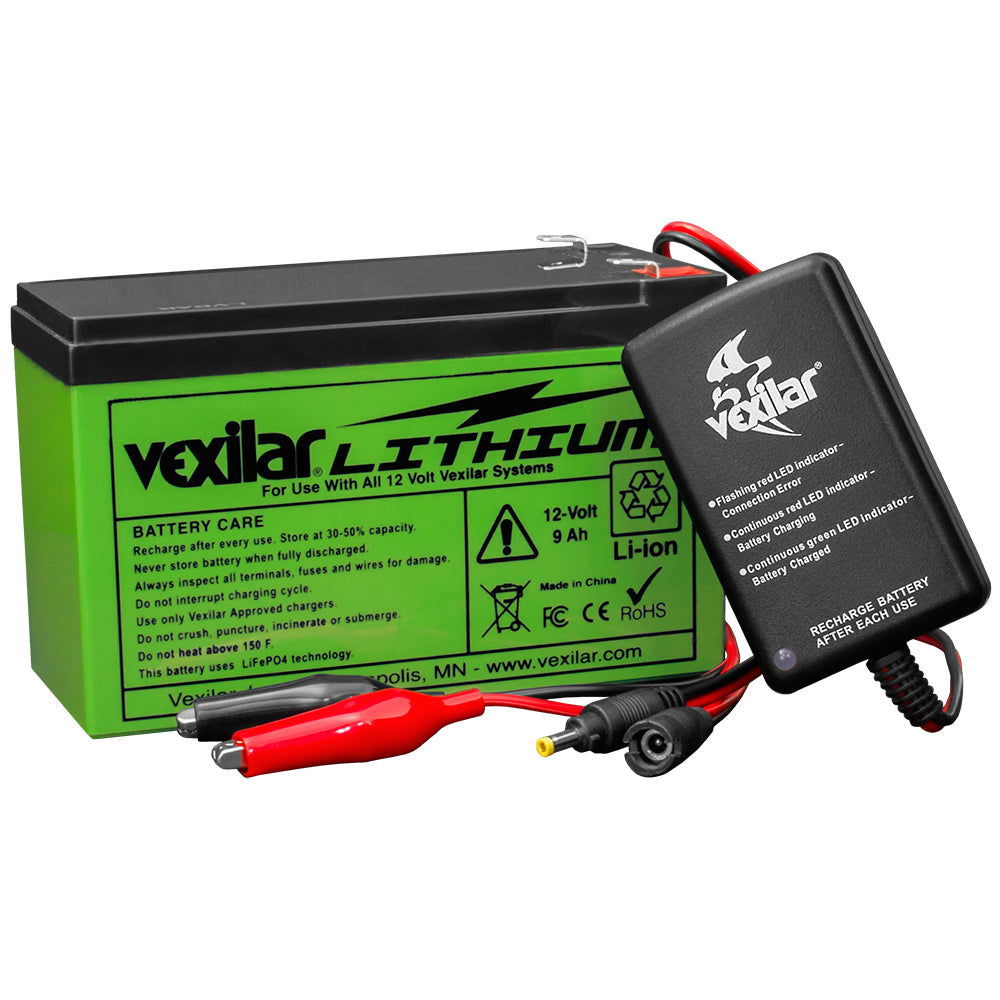 Vexilar 12V 9/12Ah Lithium Battery & Rapid Charger Bobber Bargain