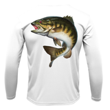 Michigan Freshwater Born Smallmouth Bass Men's Long Sleeve UPF 50+ Dry-Fit Shirt