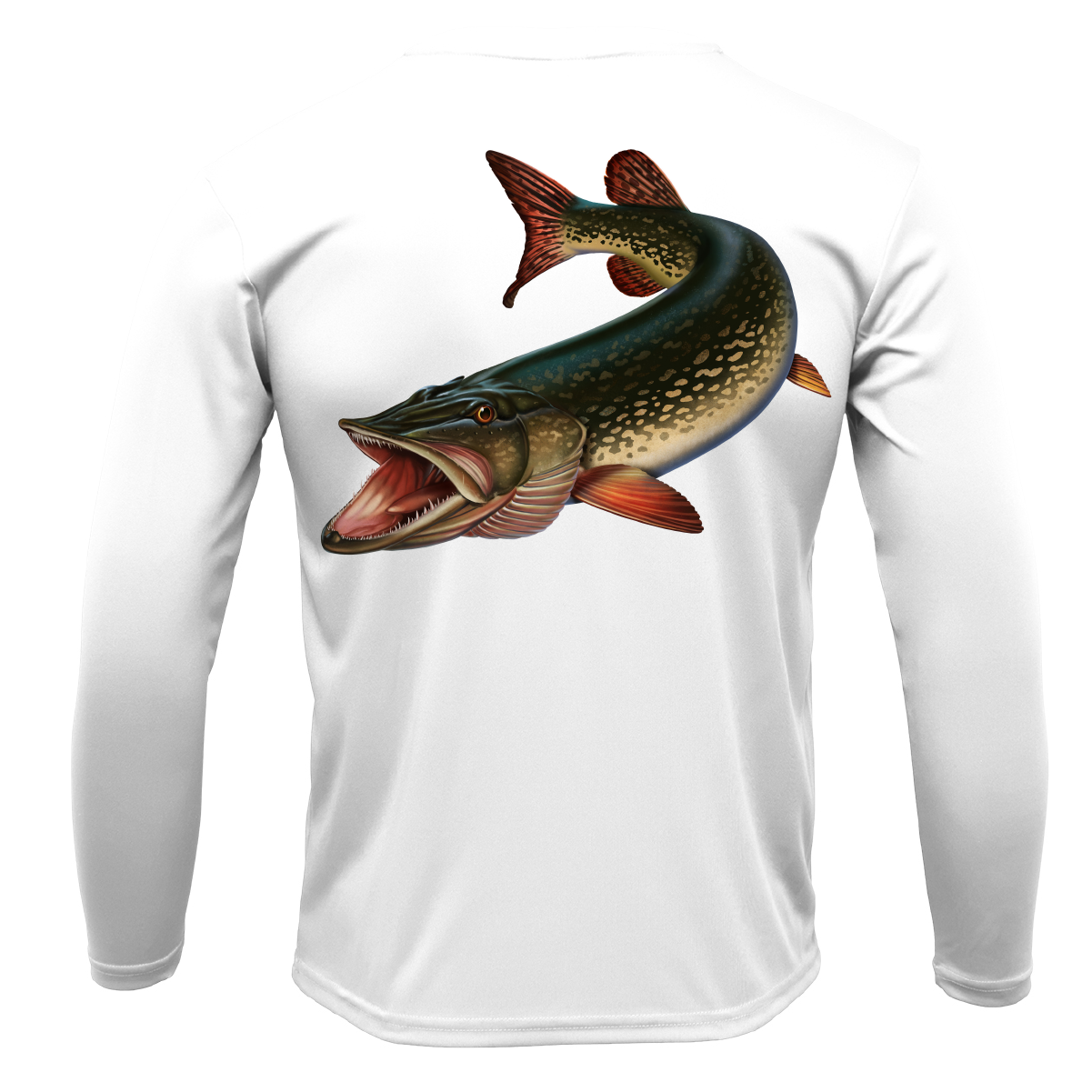 Michigan Freshwater Born Pike Men's Long Sleeve UPF 50+ Dry-Fit Shirt